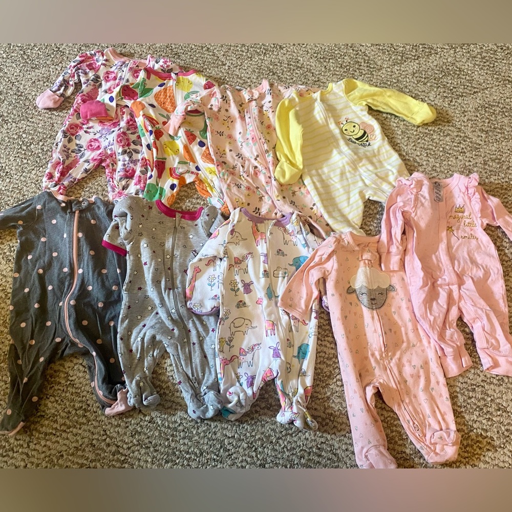 Baby Girl Bundle of newborn sleepers